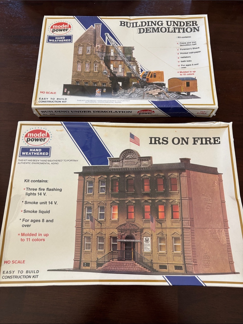 'IRS On Fire' HO Scale Building Kit - Hand Weathered Brown